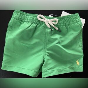 Ralph Lauren Bright Green Swim Shorts with White Drawcord